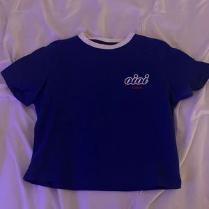 blue crop top